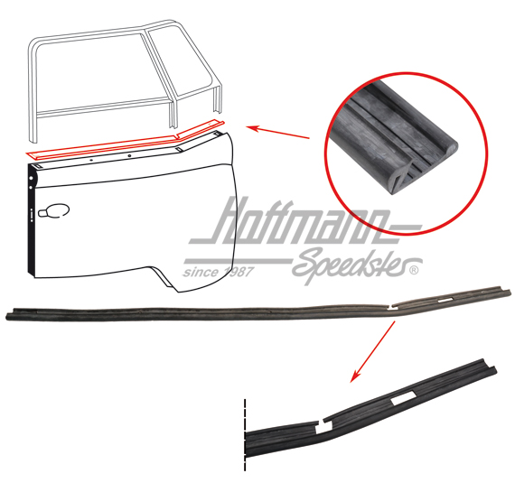 Dichtung, Türfensterrahmen und Tür, re. | 211 837 396 | 089-0140-02