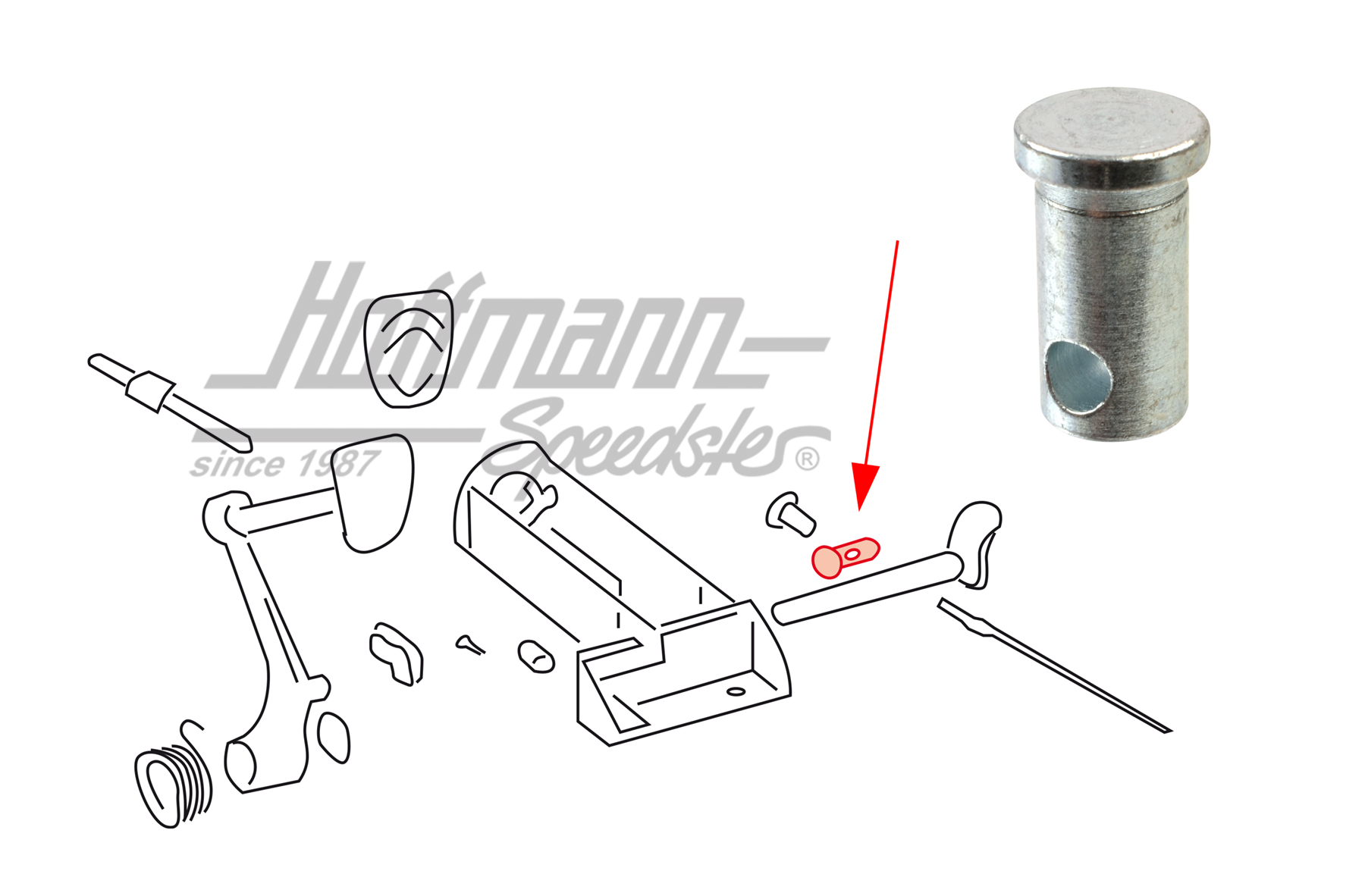 Bolzen, Kupplungsseil/Pedalerie, 356