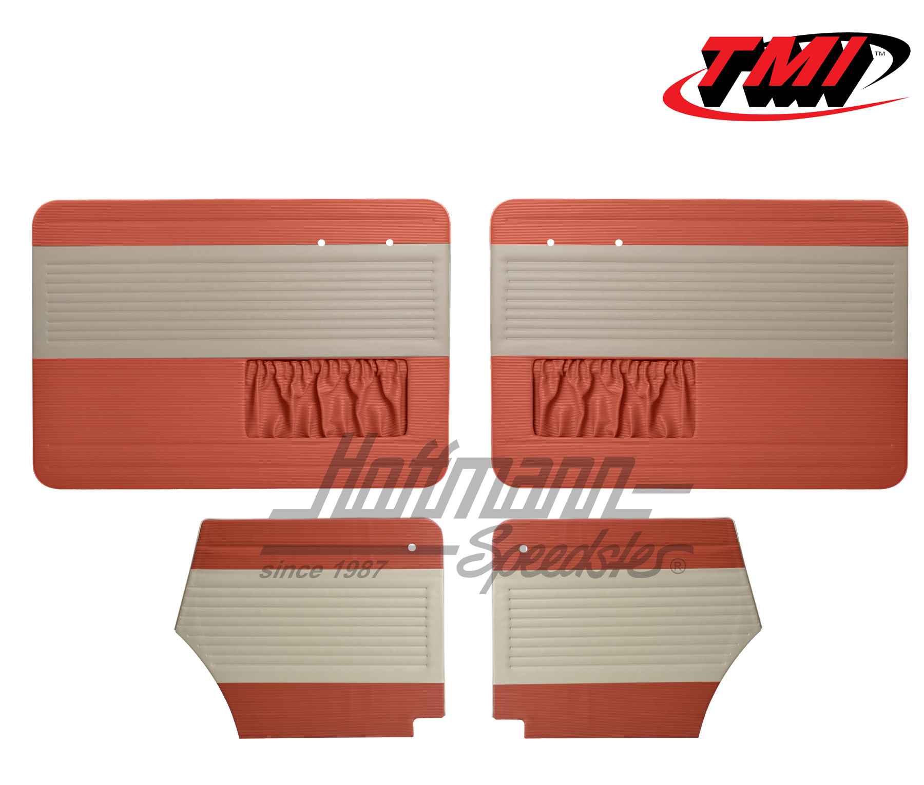 Tür- und Seitenverkleidungen, Cabrio, 55-64, altweiß/altrot | 19-1327-23-15 | 055-7554-07