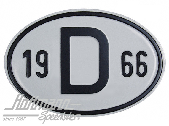 Nationalitätsschild "D", "1966", Alu |  | 020-2396-66