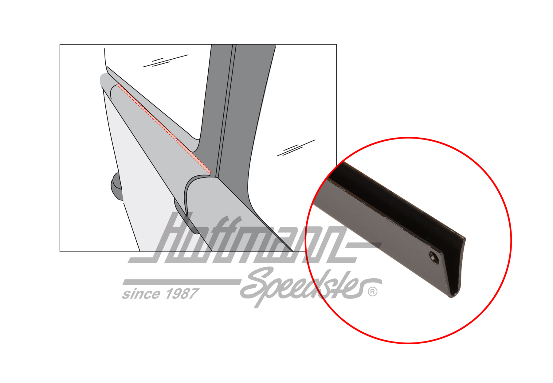 Klemmschiene, Seitenwandabdeckung (kurz) | 211 843 818 kurz | 096-0558-20