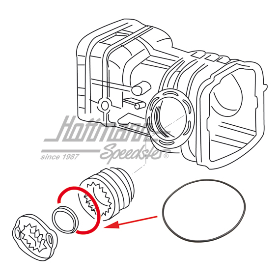 Dichtring, Sicherungskappe, Bus T2/T3 | 002 301 185 A | 090-2760