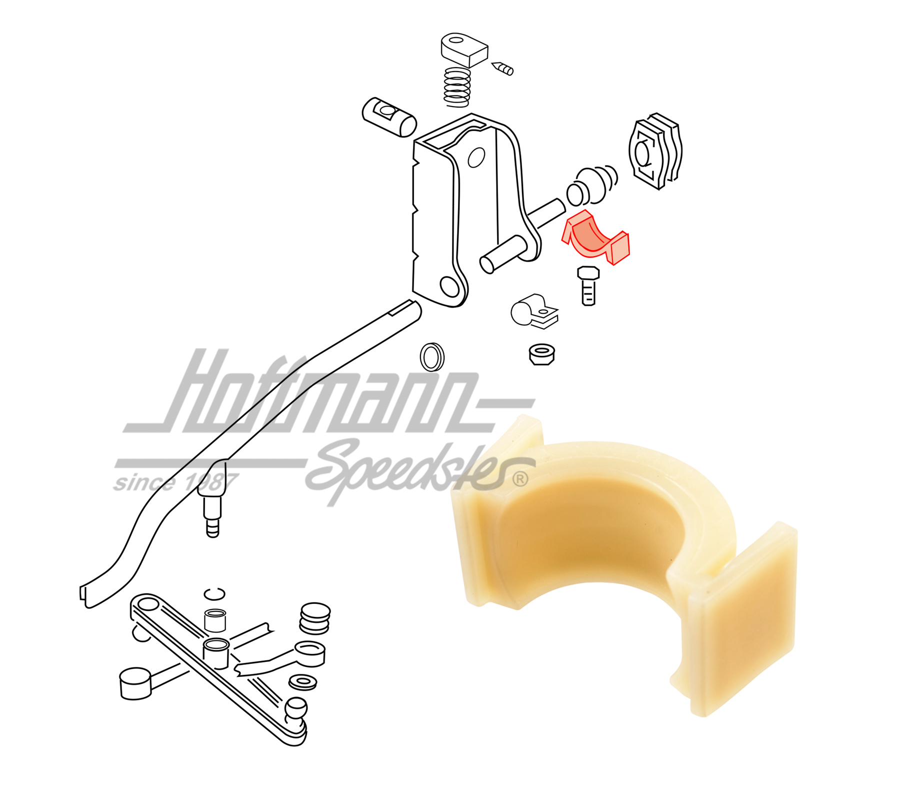 Lagerschale, Lagerbock, oben, 90-95 | 701 711 699 | 407-2010-45