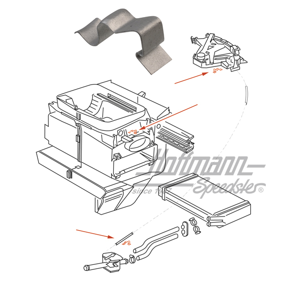 Klammer, Heizungsventilzug, Golf/Bus | 823 819 679 | 180-5914
