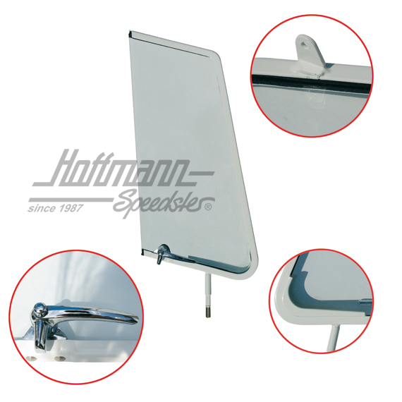Drehfenster, komplett, klar, Bus T1, 55-67, links | 211 837 605 A | 089-0008-01