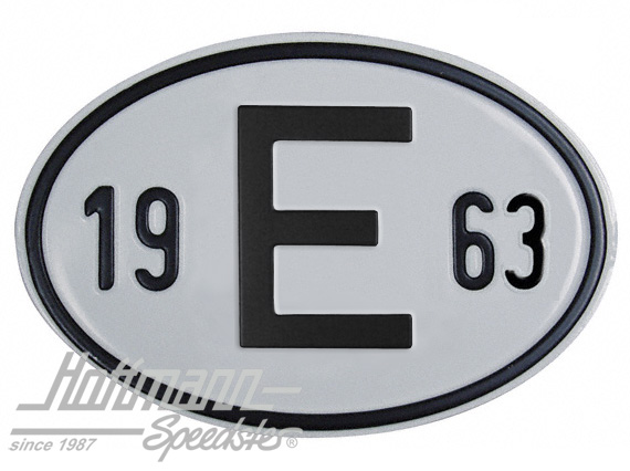 Nationalitätsschild "E", "1963", Alu |  | 020-2403-63