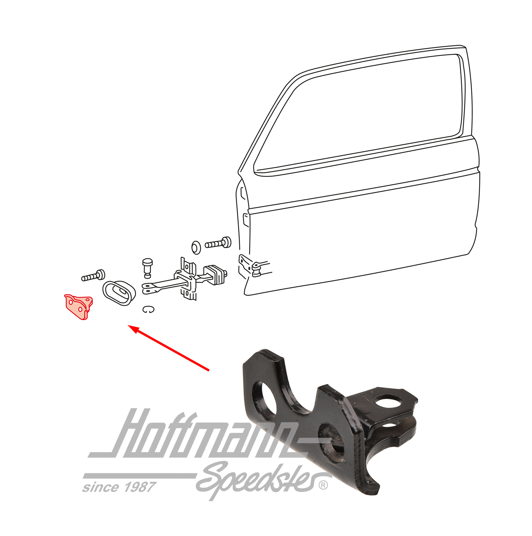 Halter, Türfänger, A-Säule, 74-78/-93 | 171 831 381 A | 180-1060-20