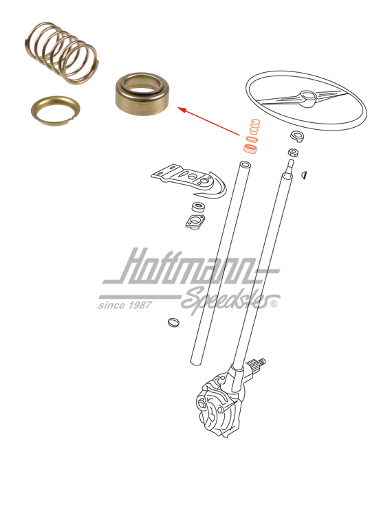 Lager, Lenksäule oben, Bus T1, 3.55-7.67 | 211 415 585 | 089-3072-10