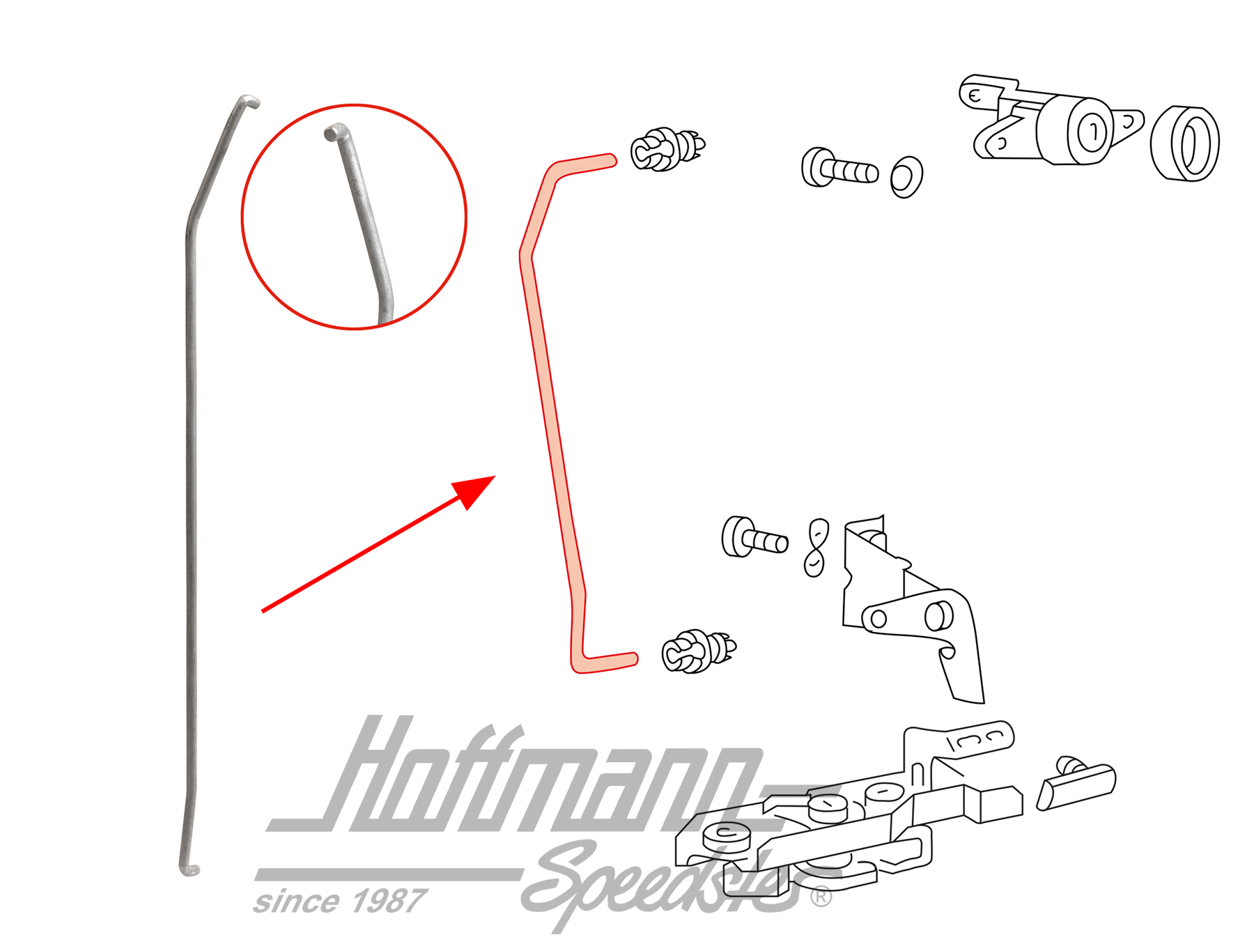 Zugstange, Heckklappenschloss, Cabrio | 155 827 515 | 180-1123-10