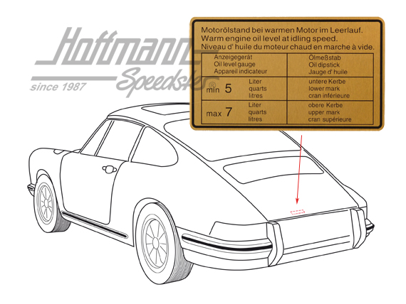 Aufkleber "Ölstand",911/914, 65-72/70-72