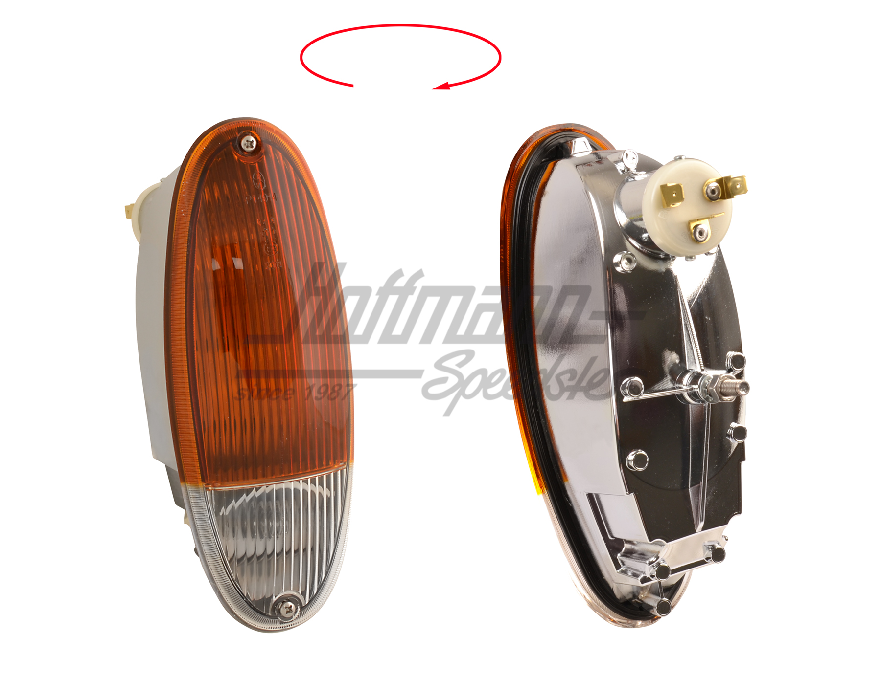 Blinker, komplett, 914, orange/weiß