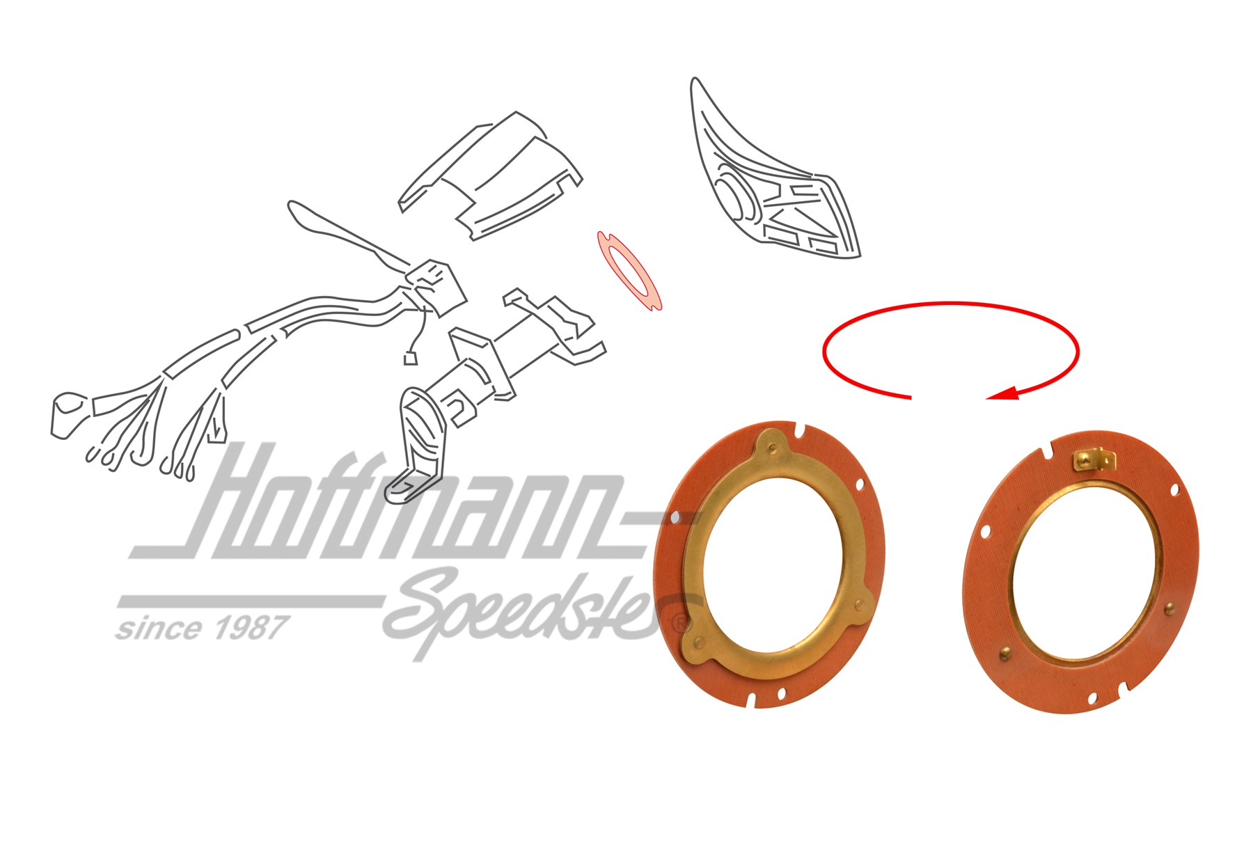 Kontaktplatte, Hupe, 911/912/914, 65-73 | 901 613 915 00 | 512-0328