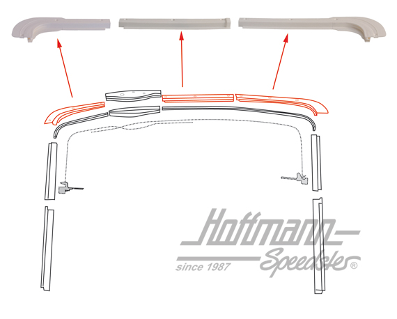 Führungsschienensatz, Schiebedach,Bus T2 | 241 877 300 | 098-0128