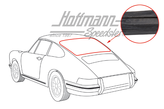 Heckscheibendichtung, 911 Coupé, mit Nut | 911 545 225 00 | 515-0345