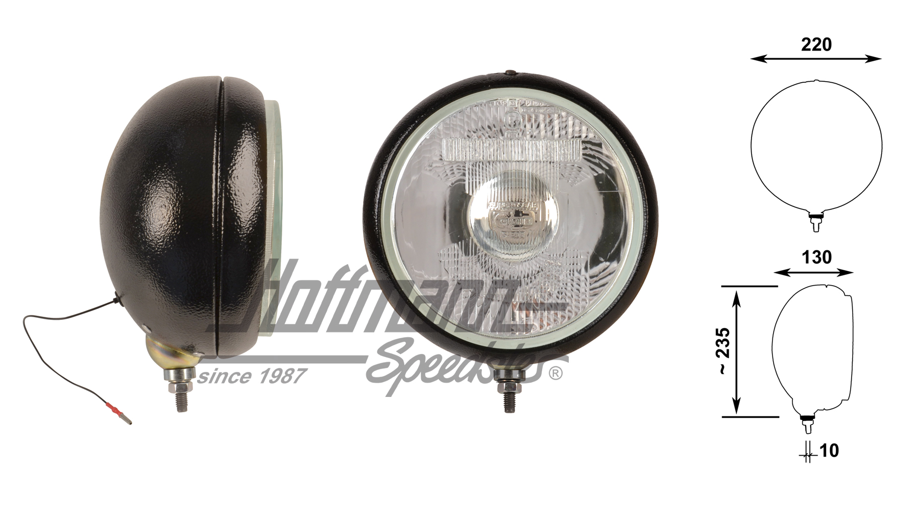 Cibié Super Oscar Fernscheinw., schwarz | 068685 | 020-4442-40
