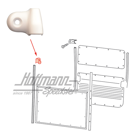 Abdeckung, Keder, B-Säule, oben, links | 211 867 303 | 098-0168-01