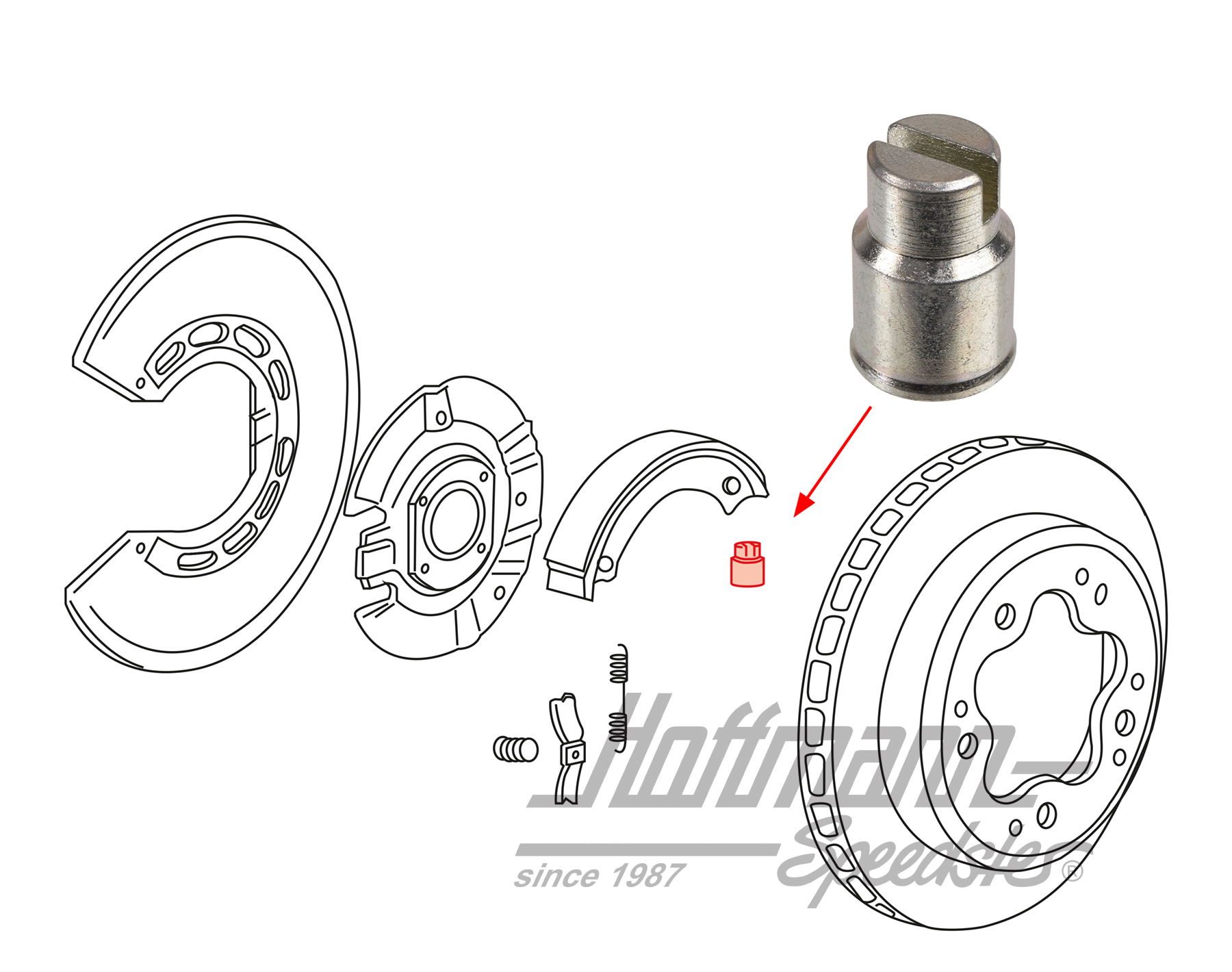 Stützbuchse, Bremsbacken, hi., 65-89 | 901 352 944 10 | 522-1430-30