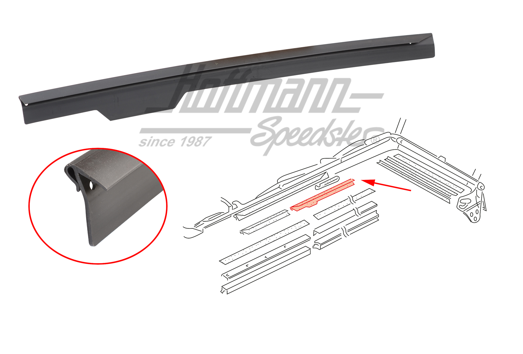 Dichtung, Dachrahmen, hinten, links | 155 871 365 C | 180-4047-01