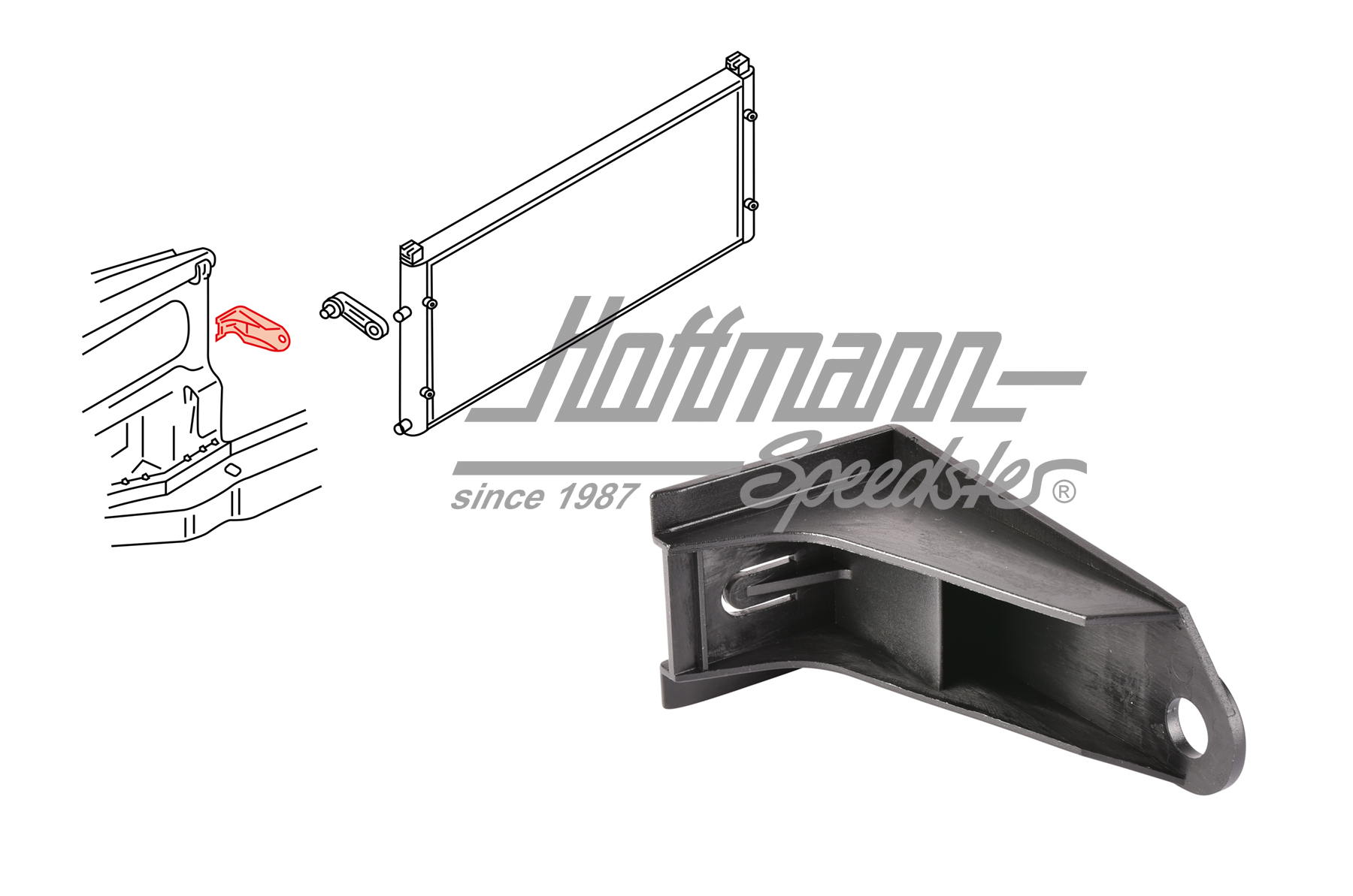 Halter, Wasserkühler, Bus T4, links | 701 121 633 B | 401-1940-01