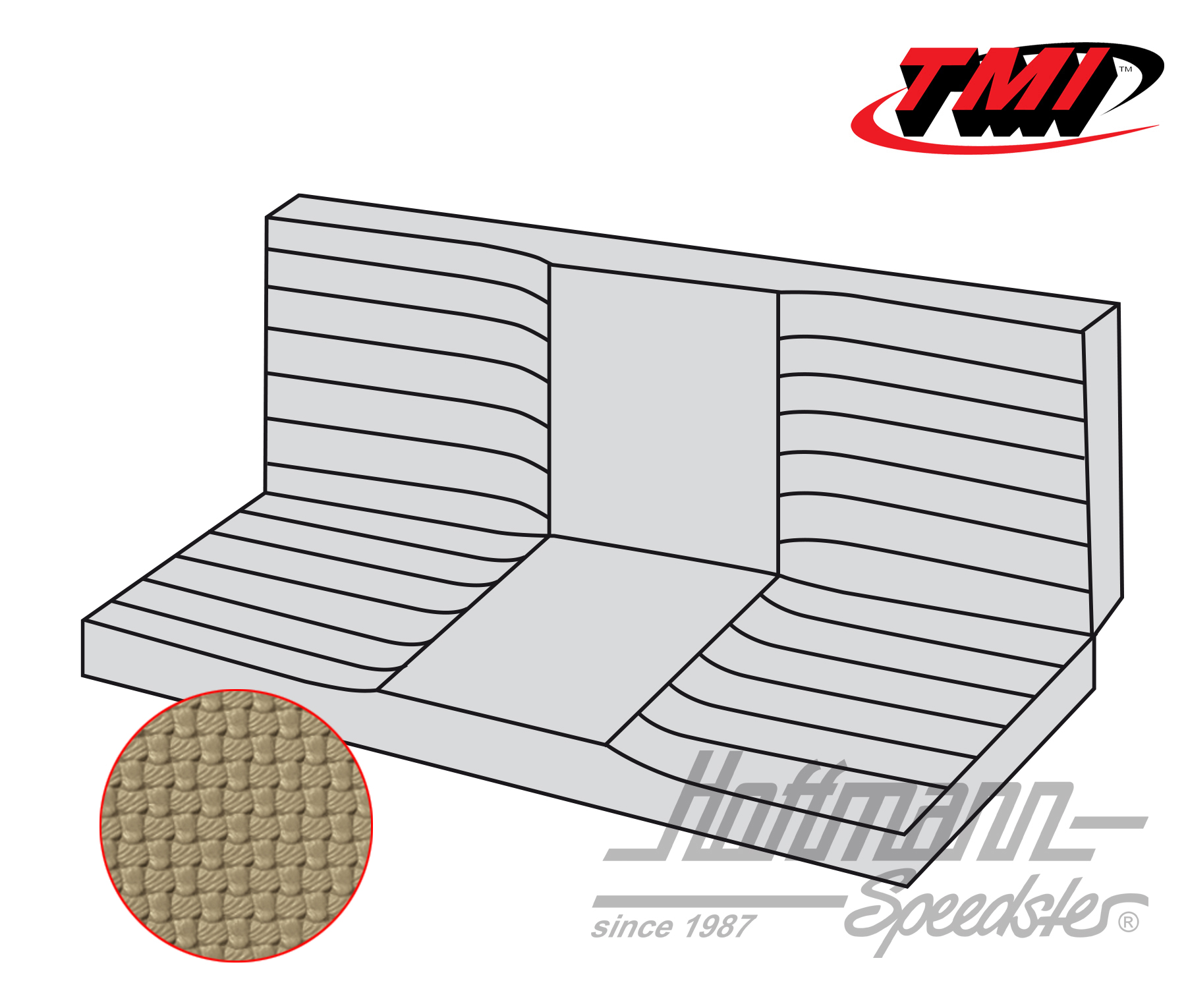 Sitzbankbezug, Karmann Cabrio, 71-75, beige | 43-1612-04 | 066-0085-30