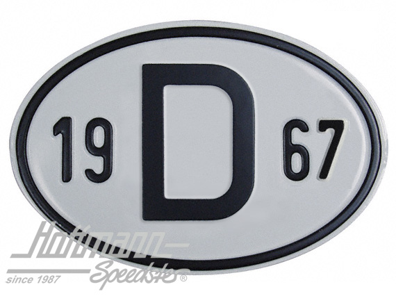 Nationalitätsschild "D", "1967", Alu |  | 020-2396-67