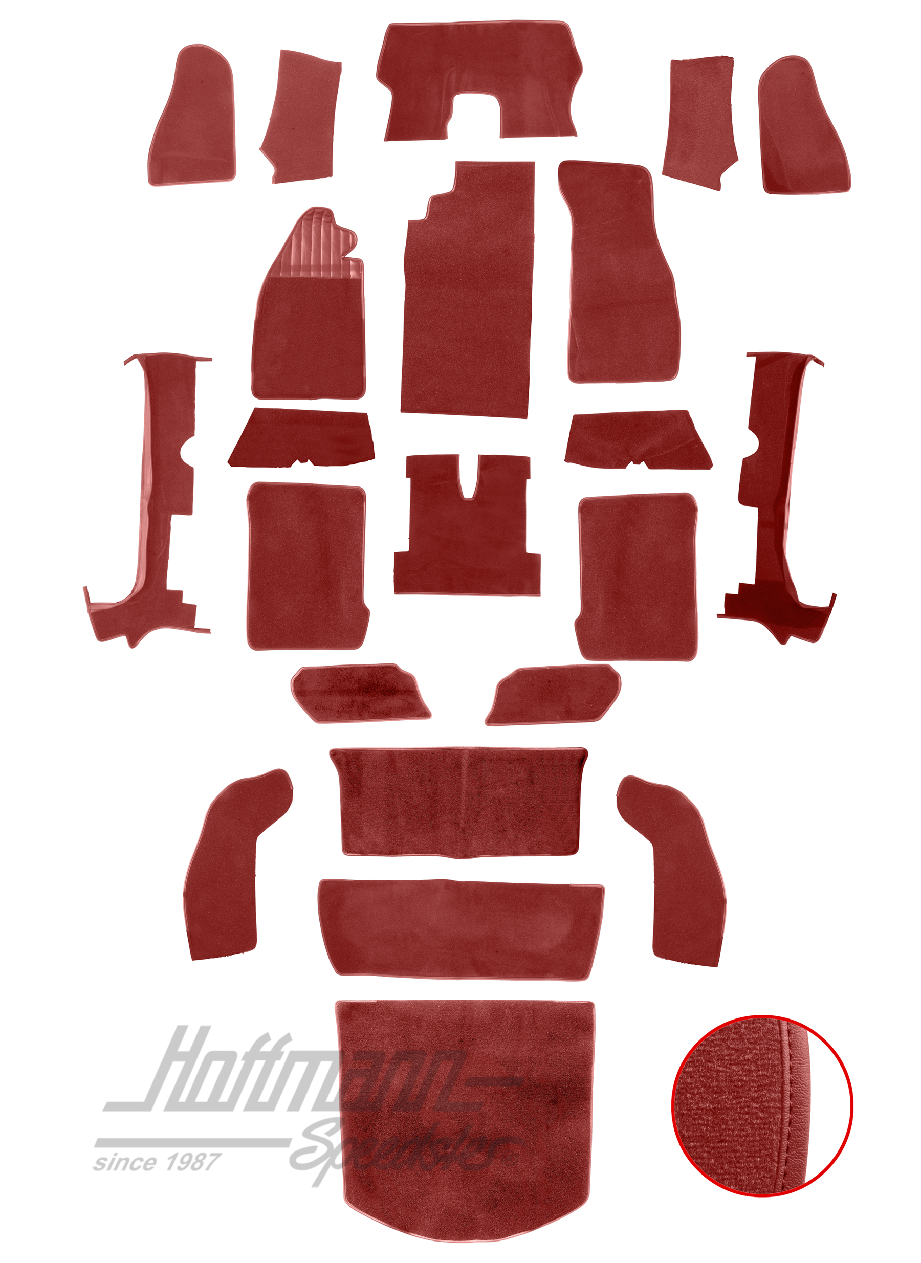 Teppichsatz für Cabrio, 1303, hellrot |  | 026-6127