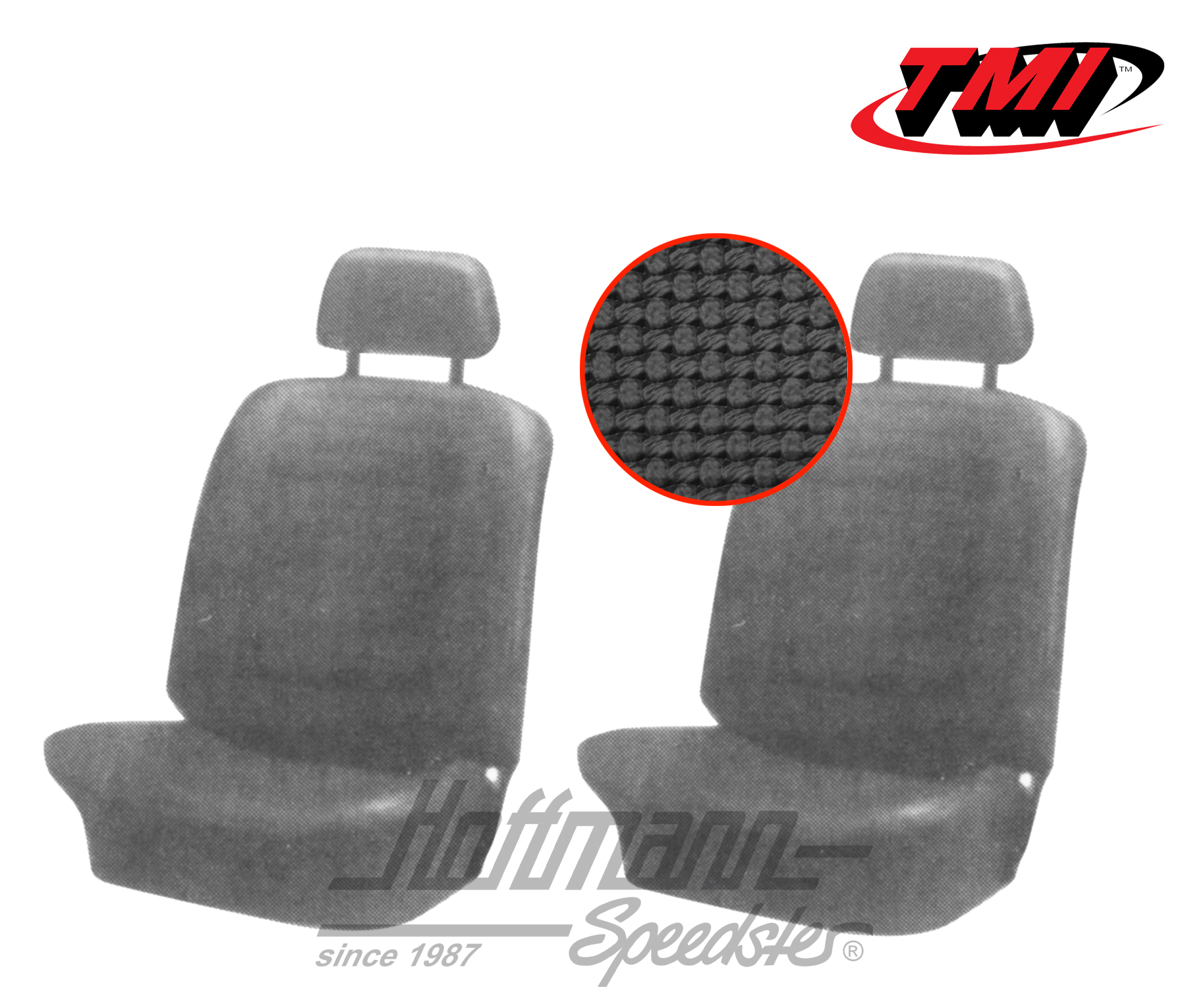 Sitzbezüge, Karmann, vorne,71-74,schwarz | 43-1507-01 | 066-0076-40