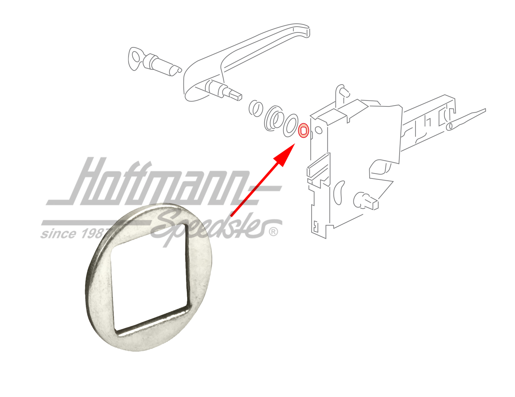 Distanzring, Schiebetürgriff, außen | 211 843 717 | 360-4010-40