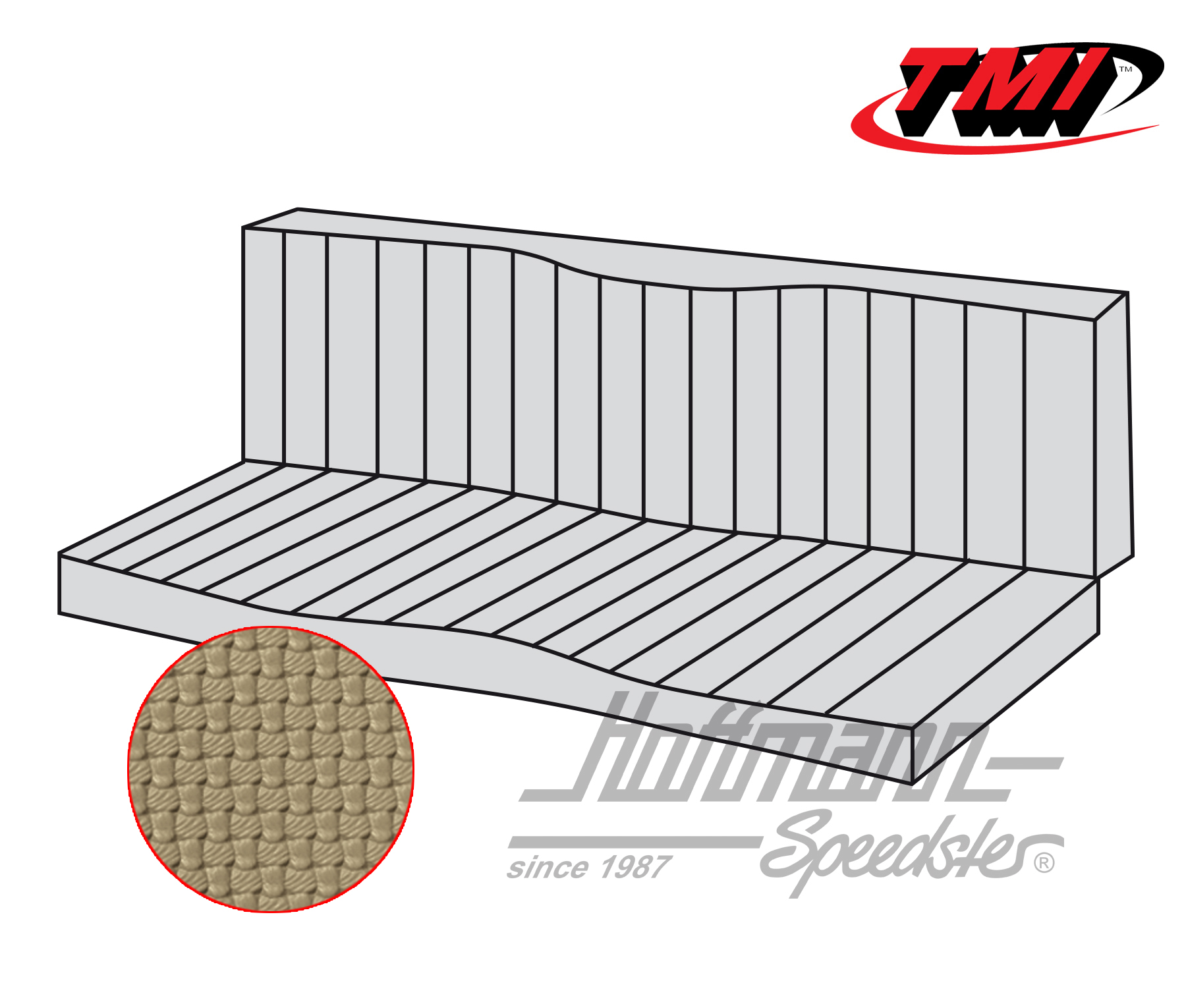 Sitzbankbezug, Karmann Cabrio, 55-71, beige | 43-1611-04 | 066-0084-30