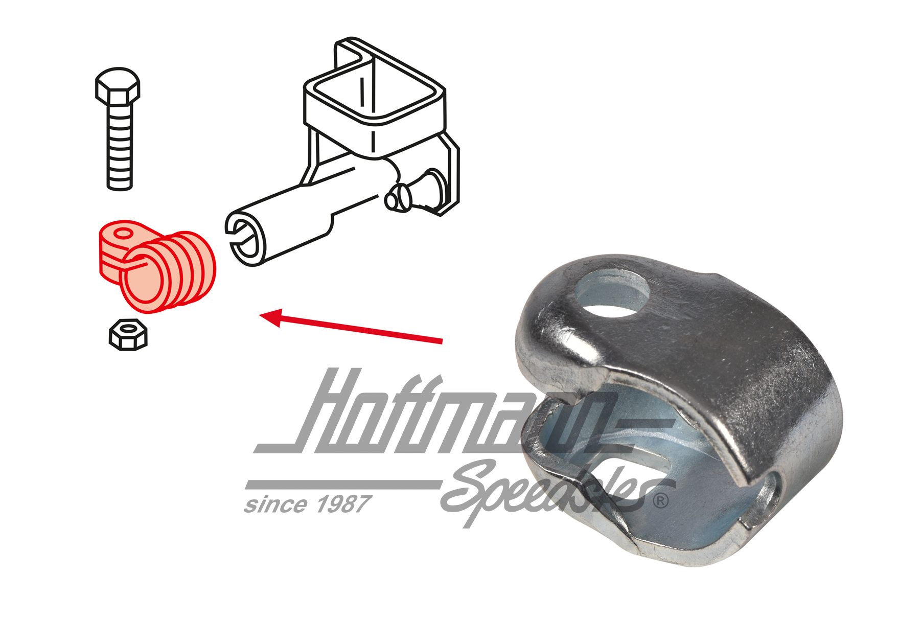 Schelle, Schaltstange, Bus T3/T4/Golf | 1J0 711 603 | 315-1533-40