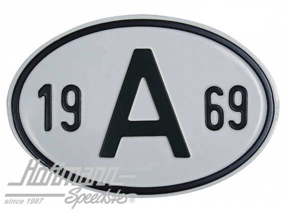 Nationalitätsschild "A", "1969", Alu |  | 020-2398-69