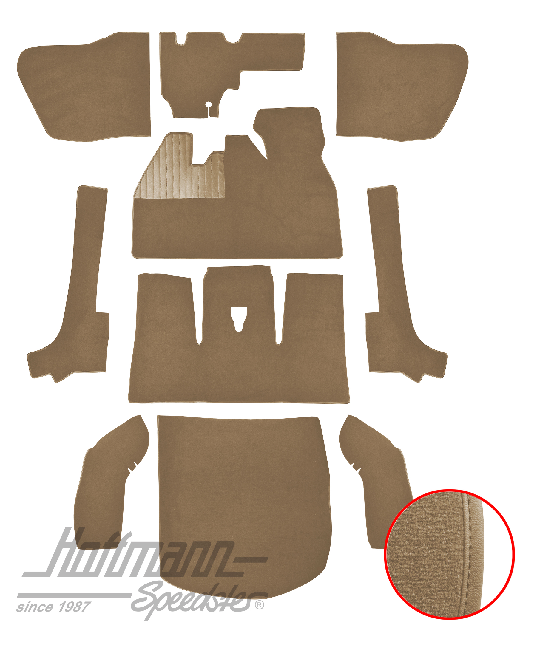 Teppichsatz für Cabrio, 8.66-7.70, beige |  | 026-5925