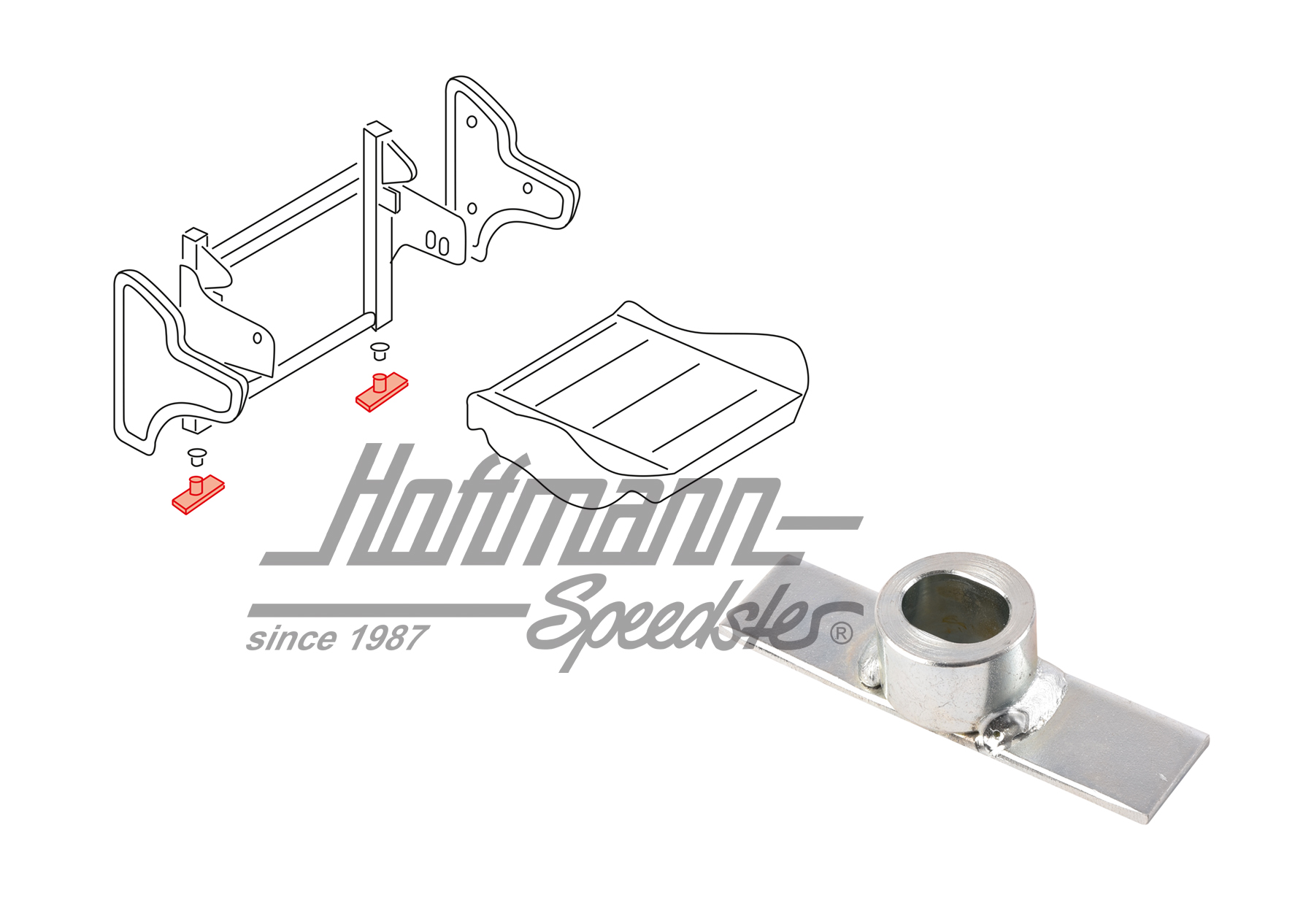 Halter, Klappsitze, Fahrgastraum, hinten | 255 887 225 C | 360-6240-10