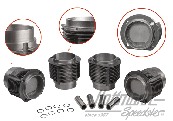 Kolben+Zylinder, 356C/912, 86mm | 008 11 86PS | 505-0657
