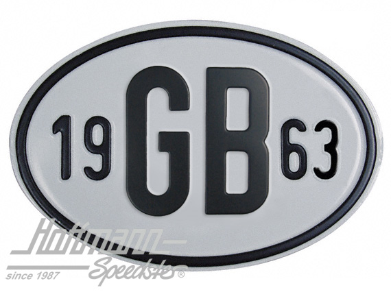 Nationalitätsschild "GB", "1963", Alu |  | 020-2404-63