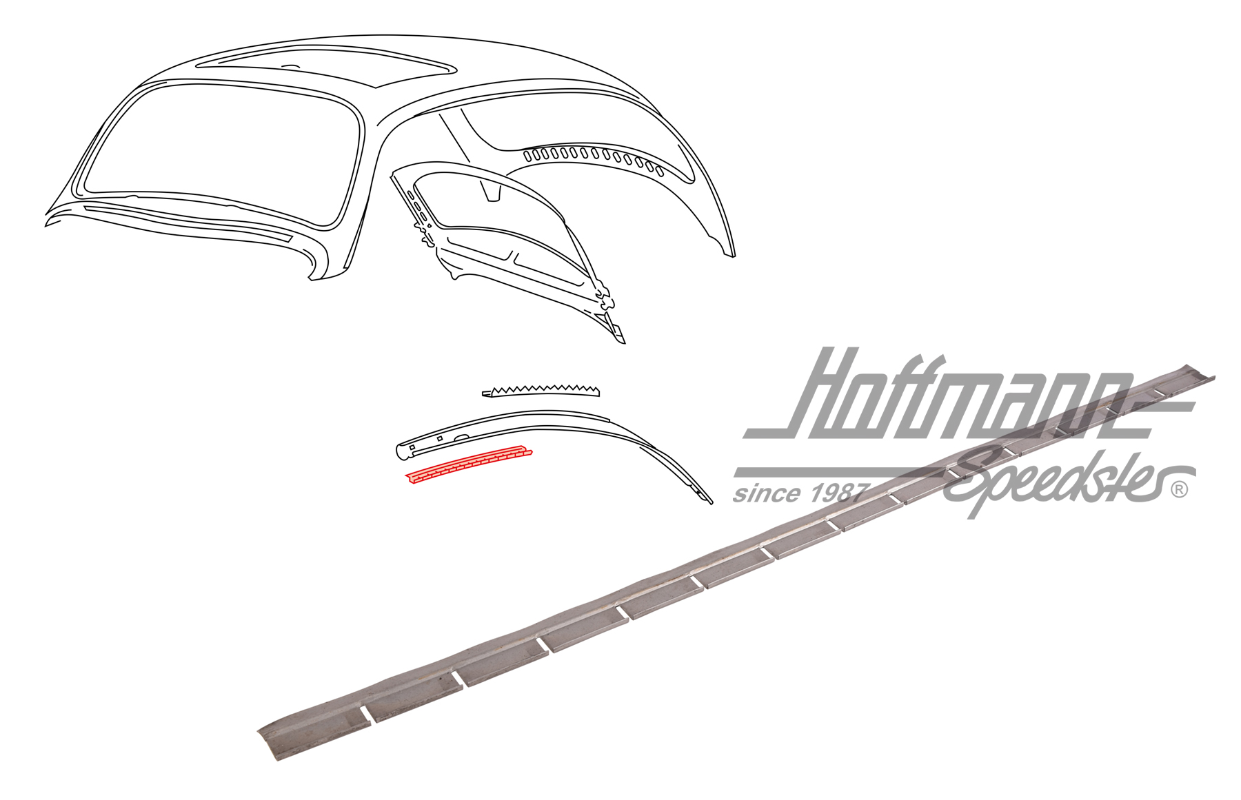 Klemmleiste, Himmel, hinten, 554mm | 113 817 431 A | 050-1498-10