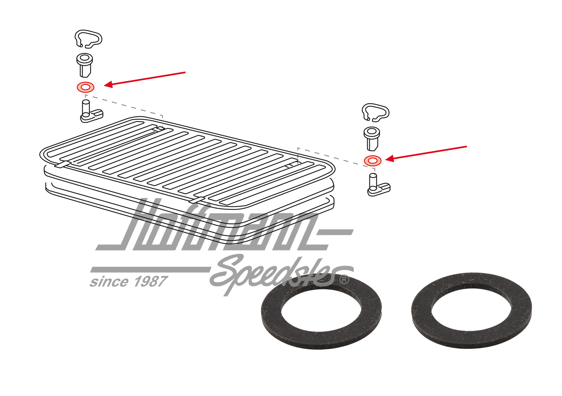 Dichtringe, Verriegelung,Motorraumdeckel | 311 813 299 | 350-0212-10