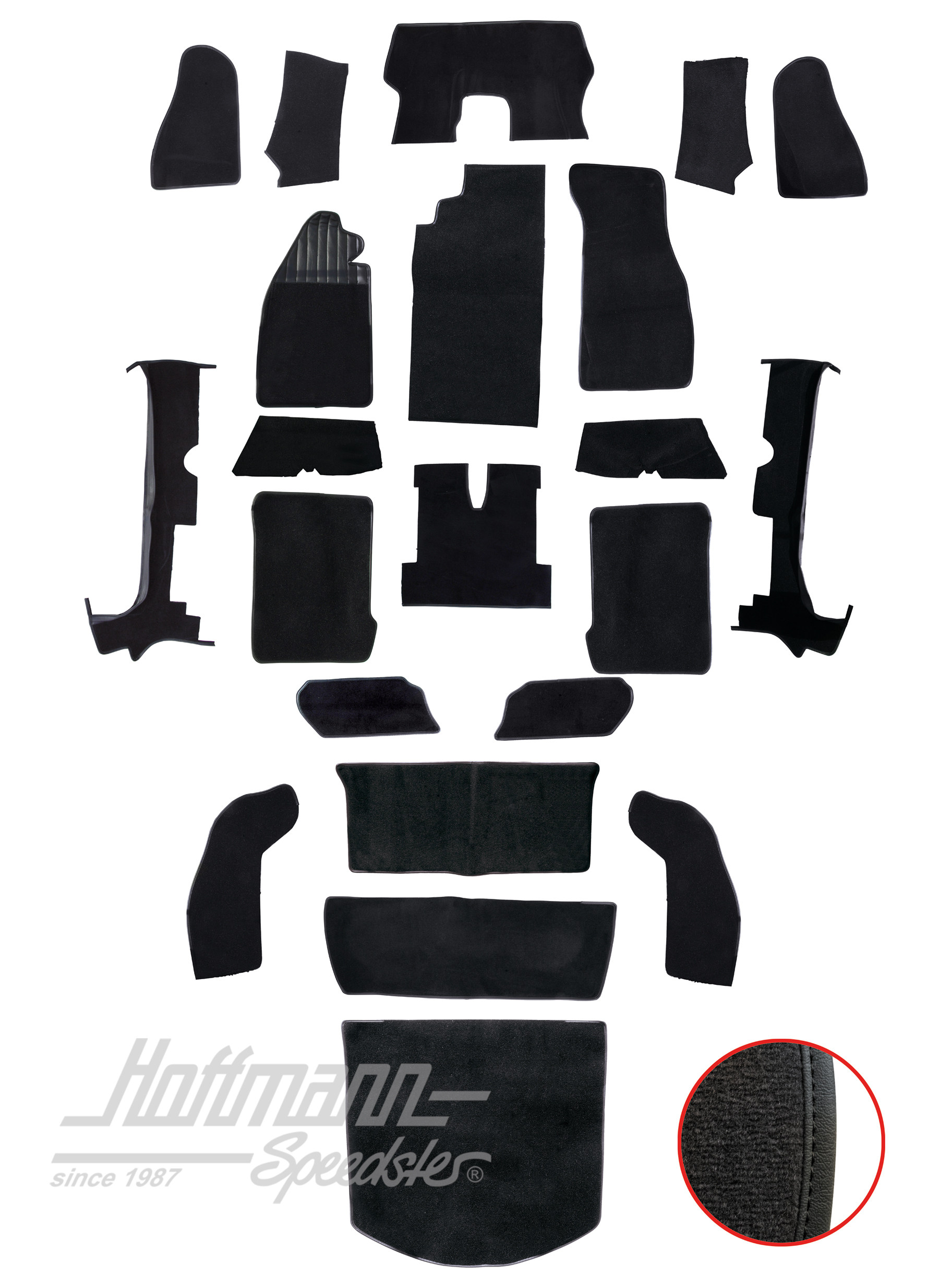 Teppichsatz für Cabrio, 1303, schwarz |  | 026-6121