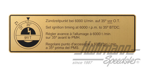 Aufkleber "Zündzeitpunkt", 911, 2.0-2.2 | 901 006 509 00 | 580-8064