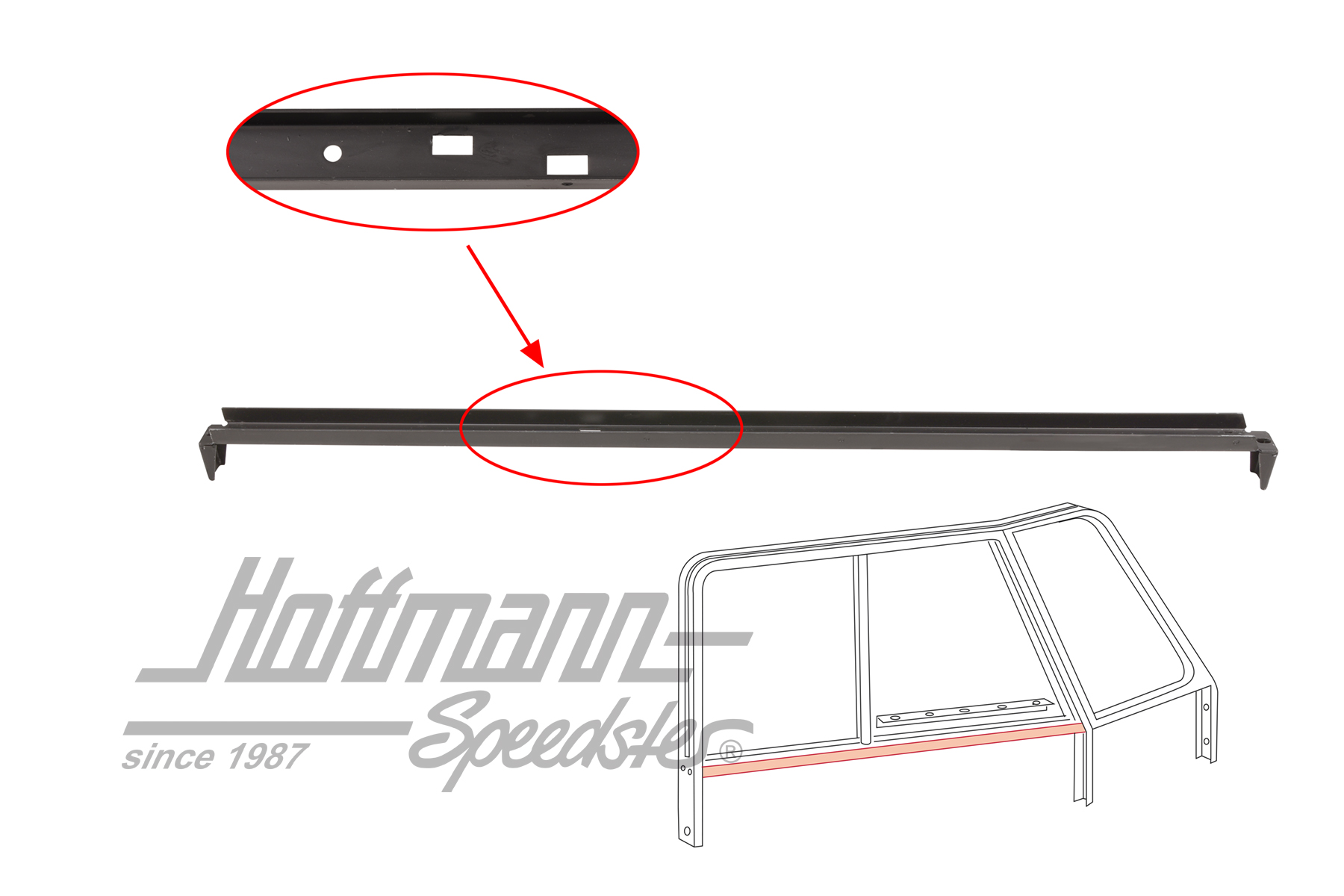 Fensterführung, unten, Bus T1, 55-67,li. | 211 837 387 | 089-4584-11