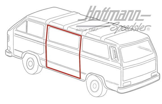 Schiebetürdichtung, Bus T3, links | 252 843 791 A | 350-2705-01