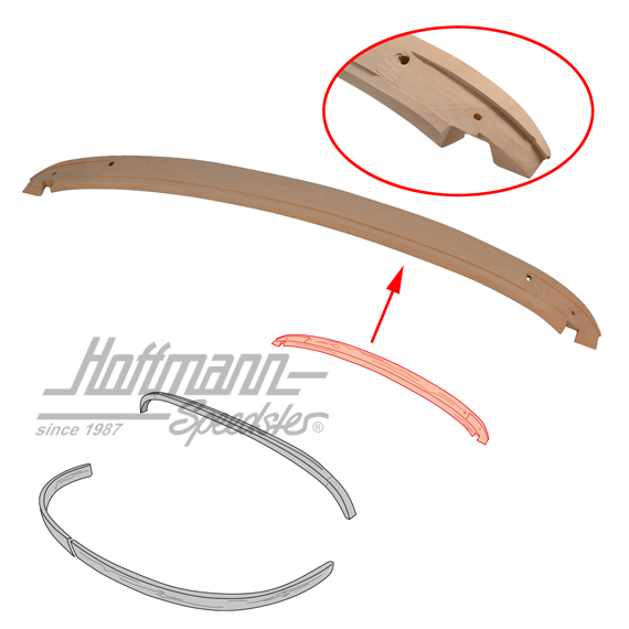 Frontspriegel, Karmann, 12.68-7.74(Holz) | 141 871 503 A | 060-4100-05