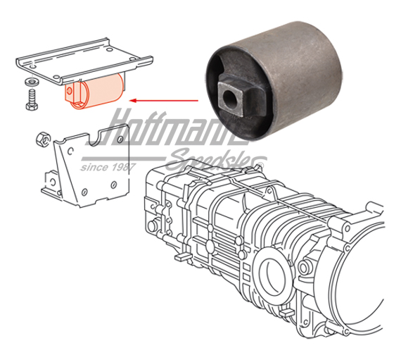 Gummilager, Getriebelager, Bus T3 | 251 399 205 E | 315-0070