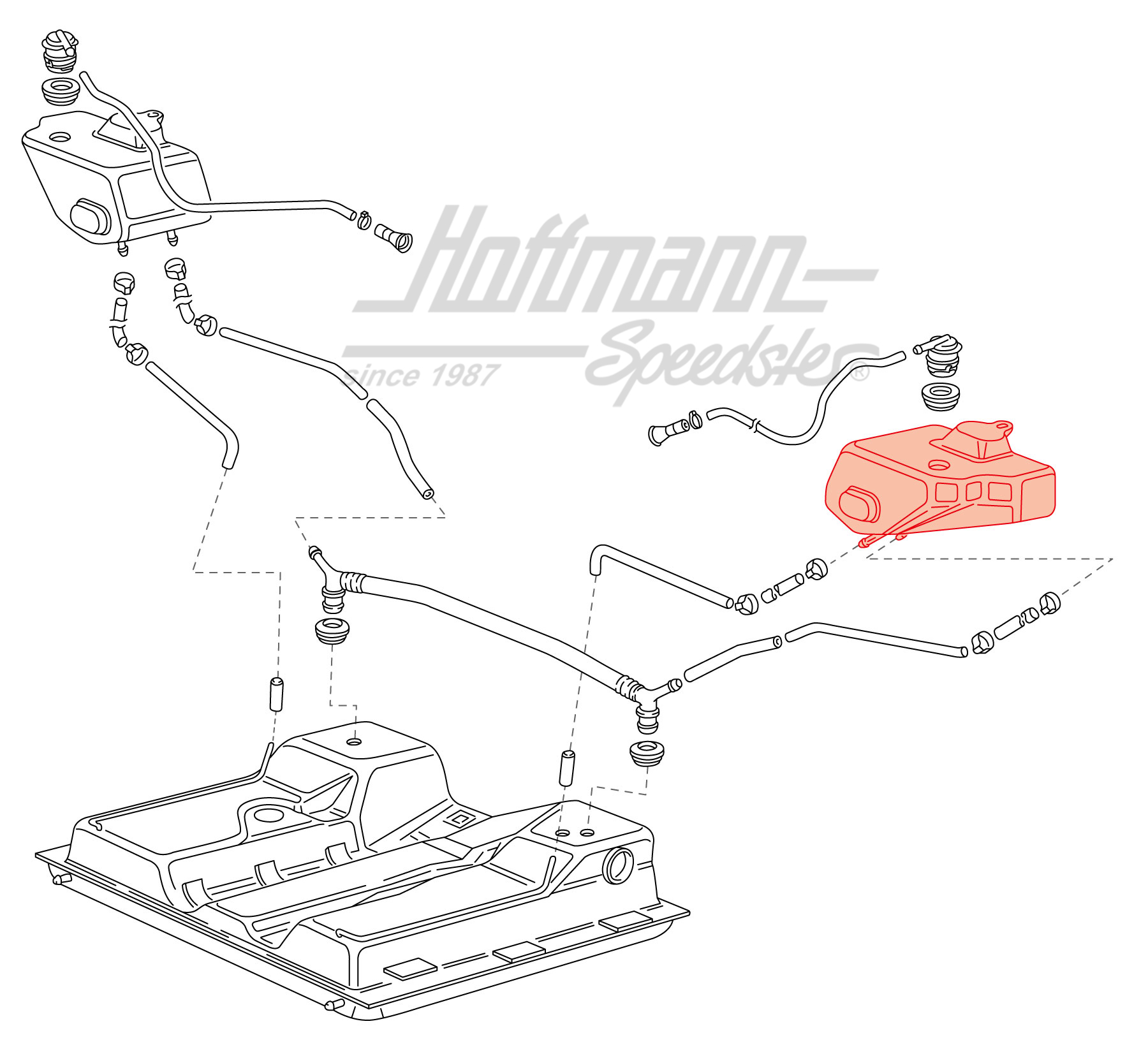 Ausgleichbehälter, Tank, Bus T3, rechts