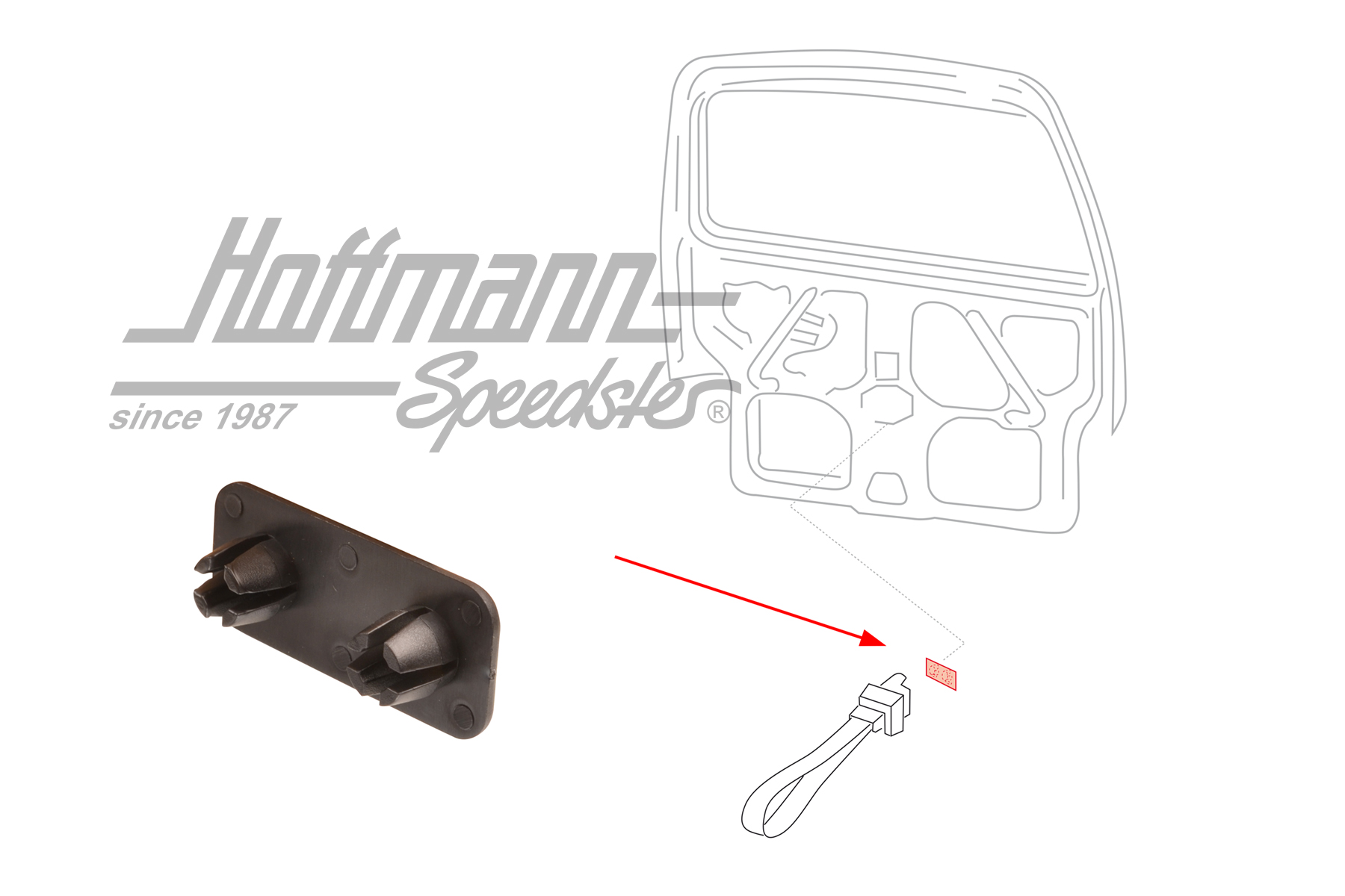 Clip, Schlaufe, Heckklappe, 90-98 | 701 829 623 | 408-1053