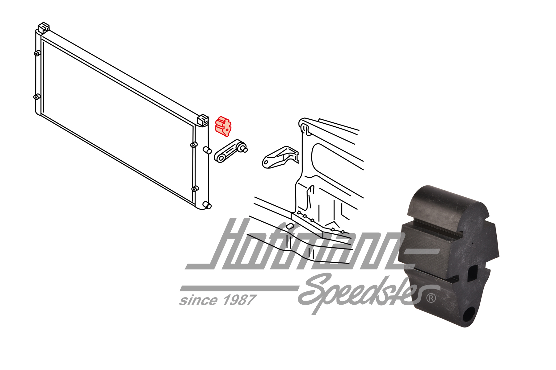 Halter, Wasserkühler, Bus T4 | 701 121 275 | 401-1940-07