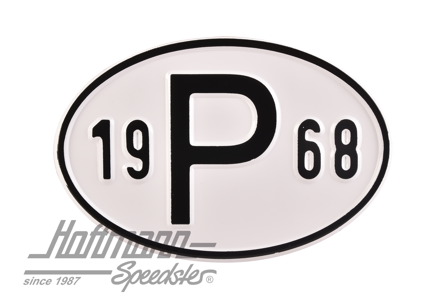 Nationalitätsschild "P", "1968", Alu