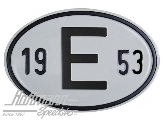 Nationalitätsschild "E", "1953", Alu |  | 020-2403-53