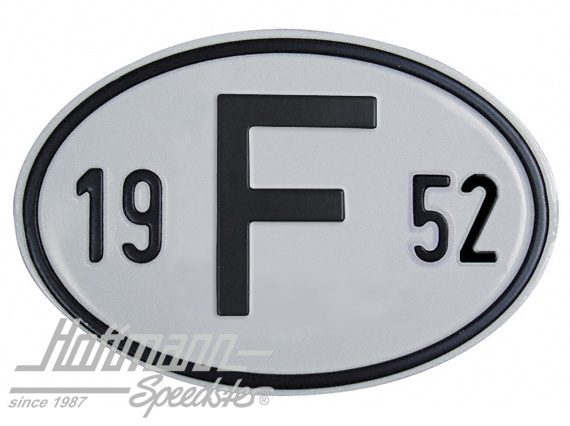 Nationalitätsschild "F", "1952", Alu |  | 020-2399-52