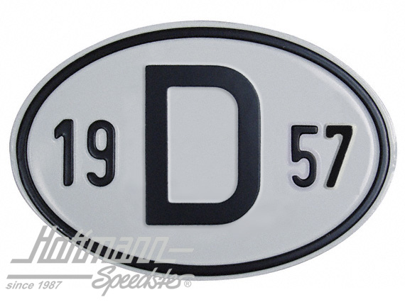 Nationalitätsschild "D", "1957", Alu |  | 020-2396-57